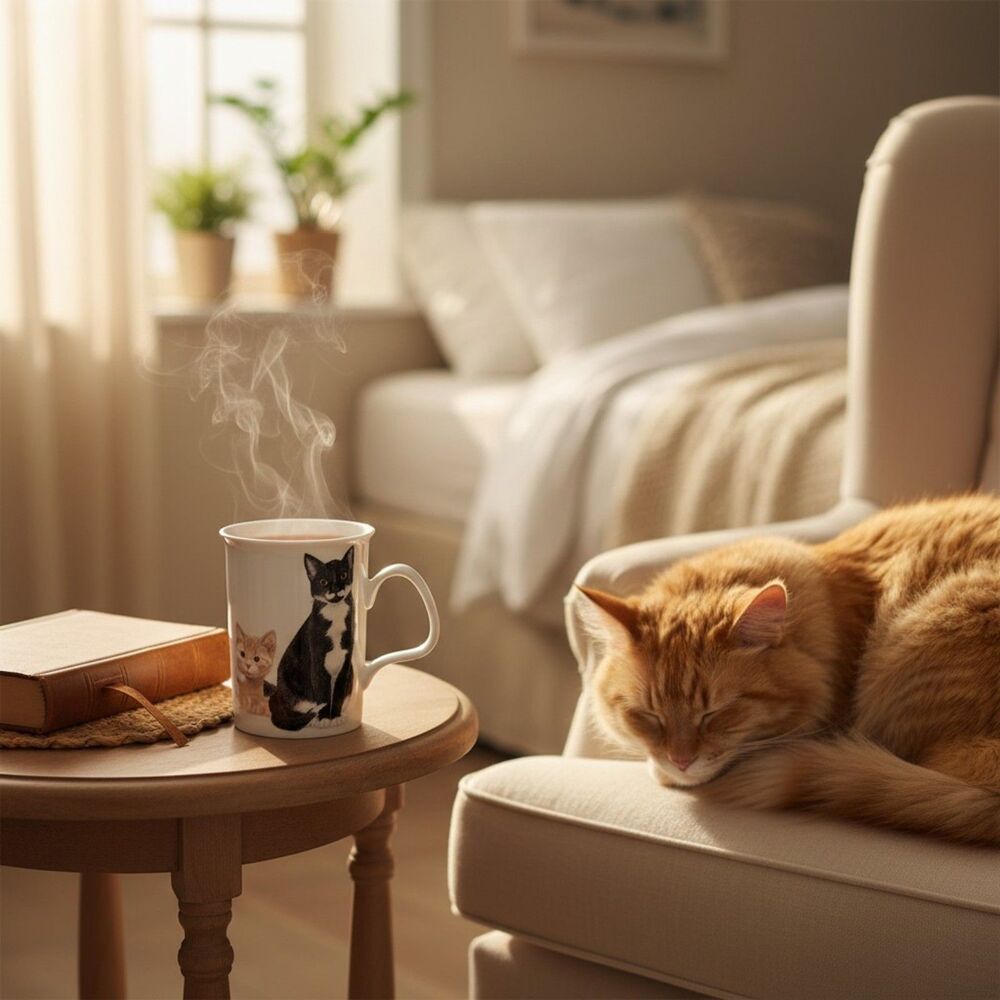 Roy Kirkham Cats Galore Mug 2005 Fine Bone China Grey Tuxedo Ginger Tabby